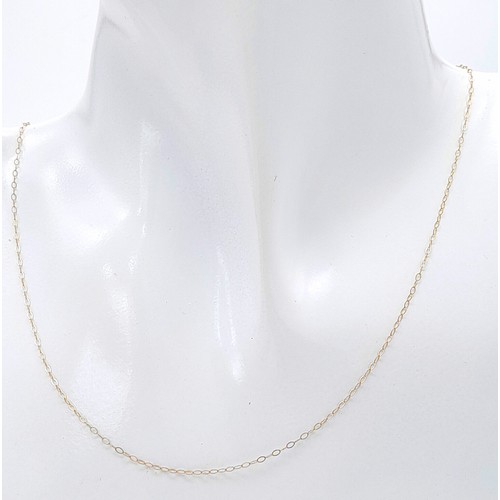 433 - A 9K Yellow Gold Disappearing Necklace. 44cm. 0.4g.