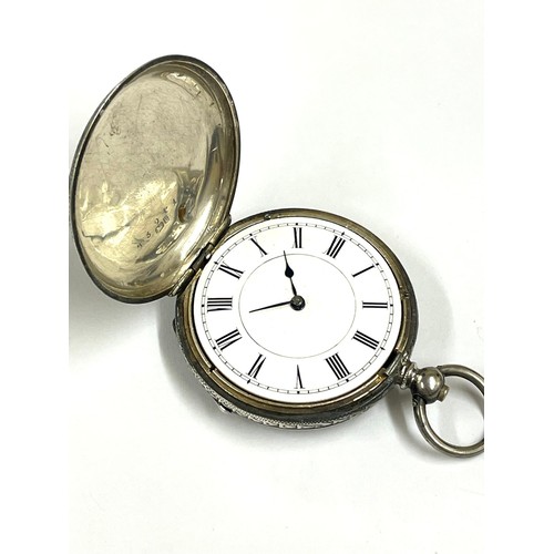 428 - Antique ladies silver full hunter pocket watch . As found .