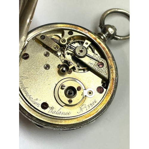 428 - Antique ladies silver full hunter pocket watch . As found .