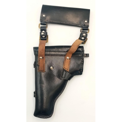 1494 - Original 1985 Makarov gun holster. Genuine leather. Features extra mag pouch and belt holder. Black ... 