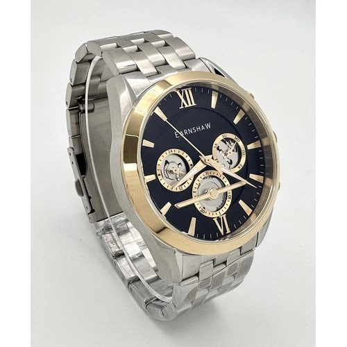 584 - An Thomas Earnshaw Bi-Metal, Two Tone, Stainless Steel Automatic Chronometer Men’s Watch. Model ES 8... 