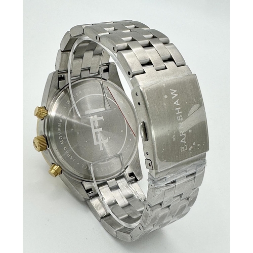 584 - An Thomas Earnshaw Bi-Metal, Two Tone, Stainless Steel Automatic Chronometer Men’s Watch. Model ES 8... 