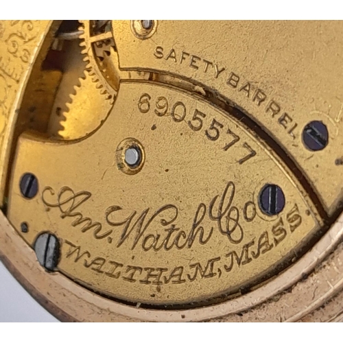 591 - Two Vintage Gold Tone Watches Comprising; 1) A Rare American Waltham Manual Wind Pocket Watch. Fully... 