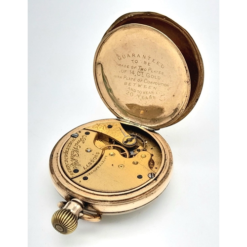 591 - Two Vintage Gold Tone Watches Comprising; 1) A Rare American Waltham Manual Wind Pocket Watch. Fully... 