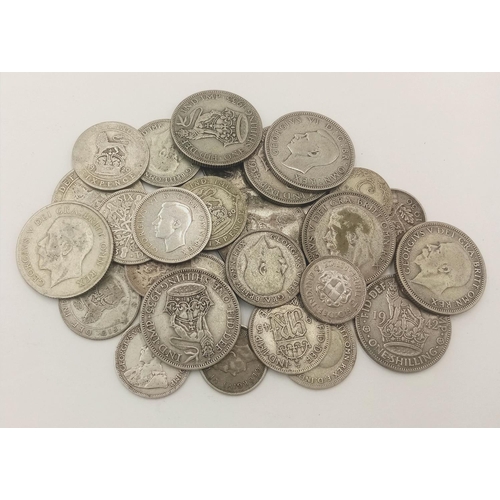 648 - A Parcel of Thirty Pre-1947 Silver Three Pences, Six Pences and Shillings, Including WW2 Period and ... 