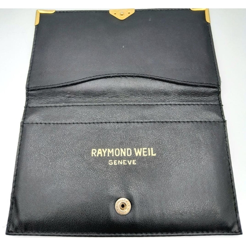 412 - A Vintage Raymond Weil Quartz Tank Watch. Black leather strap with original buckle. Gilded case - 29... 