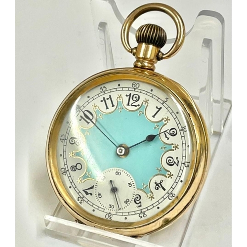 141 - A Vintage gents Waltham pocket watch Fancy dial. In working order.