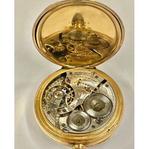 141 - A Vintage gents Waltham pocket watch Fancy dial. In working order.