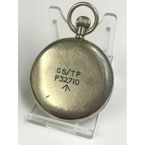 562 - A Military GSTP black dial pocket watch, as found.