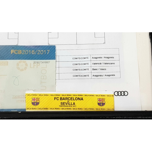 134 - A Signed Iniesta and Messi Team Sheet! Barcelona v Sevilla 2016/17 season. This sheet belonged to a ... 