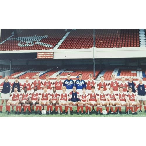 337 - A Multi-Signed (22) Arsenal Team Photo. 1992-3 season - Arsenal won the league and FA cup both again... 