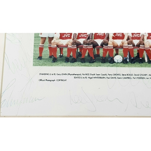 337 - A Multi-Signed (22) Arsenal Team Photo. 1992-3 season - Arsenal won the league and FA cup both again... 