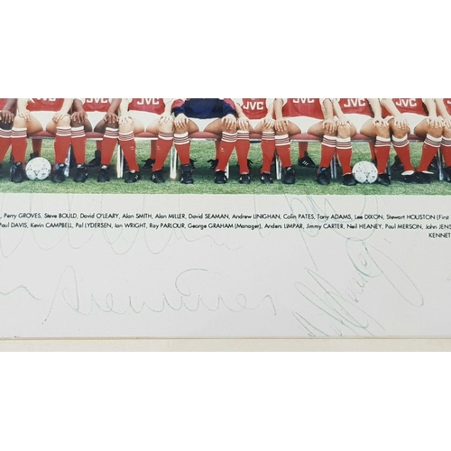 337 - A Multi-Signed (22) Arsenal Team Photo. 1992-3 season - Arsenal won the league and FA cup both again... 