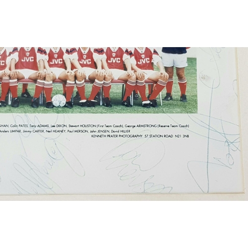 337 - A Multi-Signed (22) Arsenal Team Photo. 1992-3 season - Arsenal won the league and FA cup both again... 