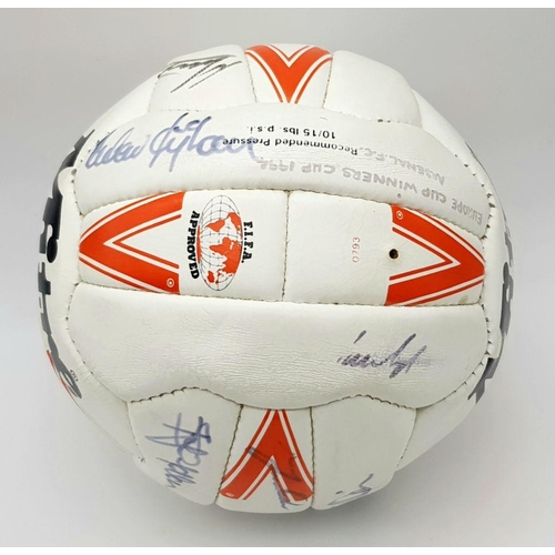 358 - A 1994 Arsenal Cup Winners Cup Signed Ball. 12 signatures in total. Arsenal beat Parma of Italy 1-0 ... 