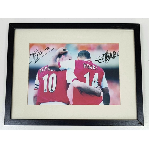 365 - Brothers in Arms - Double Signed Picture of Two Arsenal Legends. Bergkamp and Henry. In frame - 42cm... 