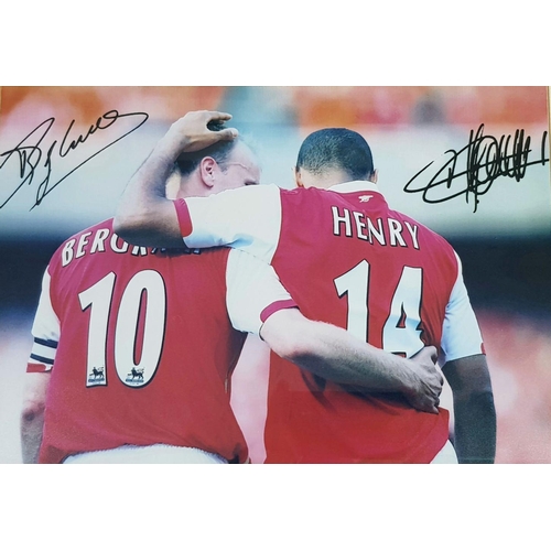 365 - Brothers in Arms - Double Signed Picture of Two Arsenal Legends. Bergkamp and Henry. In frame - 42cm... 