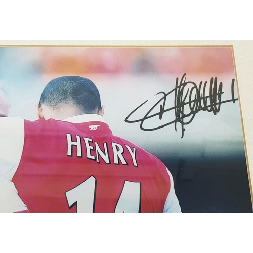 365 - Brothers in Arms - Double Signed Picture of Two Arsenal Legends. Bergkamp and Henry. In frame - 42cm... 