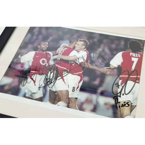 375 - A Multi-Signed Picture in Frame of Four Arsenal Invincibles - Pires, Henry, Ljundberg and Cole. 34cm... 