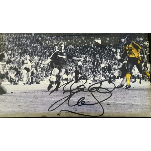 386 - The Moment Time Stood Still - A Signed Picture of Mickey Thomas Scoring the Second Goal Against Live... 