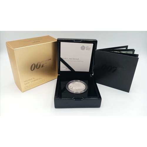 394 - A Royal Mint James Bond Commemorative Fine Silver (999) Proof Coin. Celebrating the phrase, 