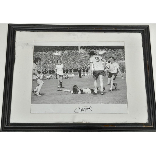 401 - A Vintage Signed Iconic Black and White Picture of Charlie George - After Scoring the Winner in the ... 