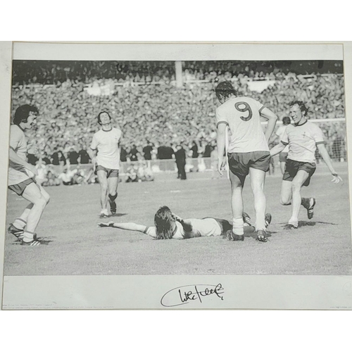 401 - A Vintage Signed Iconic Black and White Picture of Charlie George - After Scoring the Winner in the ... 