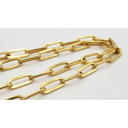 582 - An 18K Yellow Gold Elongated Link Chain. 46cm length. 5.55g weight.