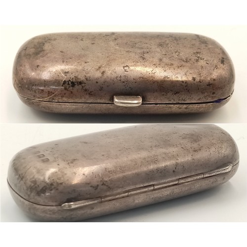 606 - An Antique Sterling Silver Pill Box in Capsule Form. London hallmarks for 1907. 7cm. 40g