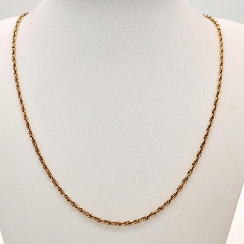 18 - A 9K Yellow Gold Prince of Wales Link Necklace. 50cm length. 7g weight.