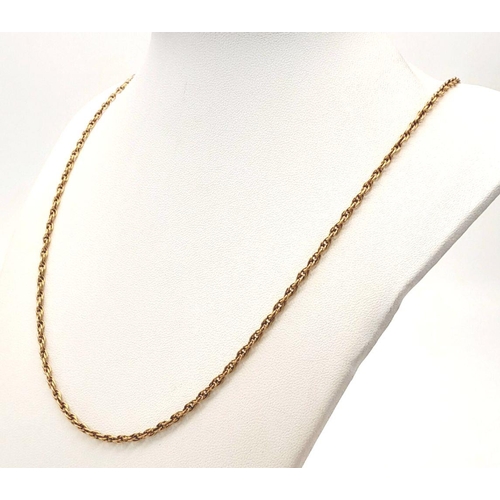 18 - A 9K Yellow Gold Prince of Wales Link Necklace. 50cm length. 7g weight.