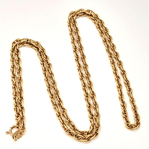 18 - A 9K Yellow Gold Prince of Wales Link Necklace. 50cm length. 7g weight.