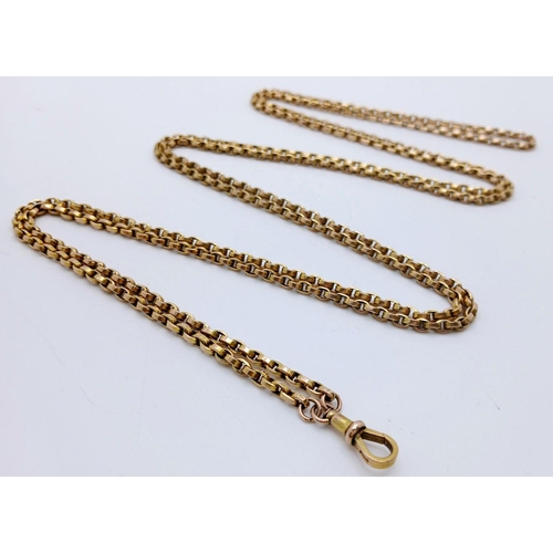 3 - An Antique 9K Gold Rope Length Belcher Link Chain with an Antique Albert Chain Clasp. 160cm length. ... 