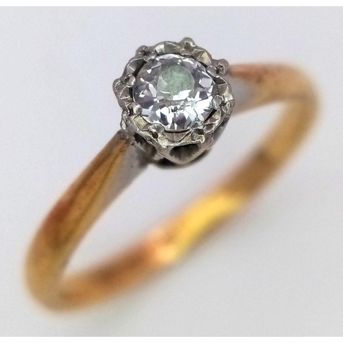 81 - An 18K Yellow Gold Diamond Solitaire Ring - 0.40ct brilliant round cut. Size L 1/2. 2.65g total weig... 