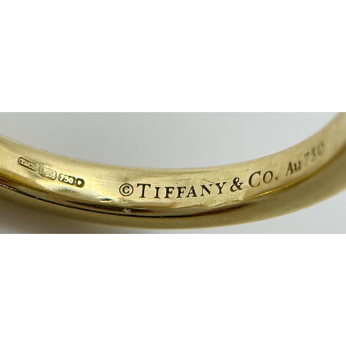 20 - 18K YELLOW GOLD TIFFANY & CO BALL RING. 7.3G IN WEIGHT. SIZE I AND 1/2. Ref: SC 9067.