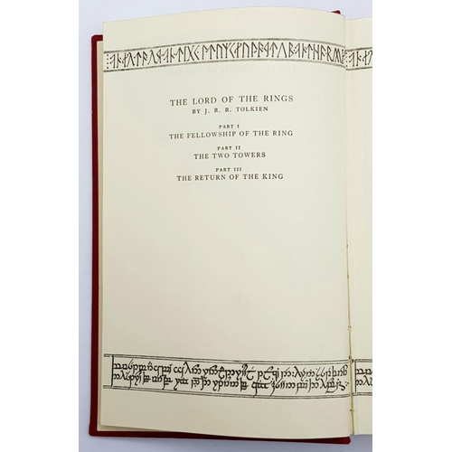 64 - A First Edition Set of the Lord Of The Rings Trilogy Books by J.R.R. Tolkien. The Fellowship of The ... 