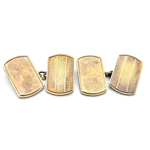 1764 - A pair of 9K gold plated silver cufflinks. Total weight 10.5G.