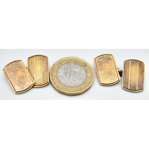 1764 - A pair of 9K gold plated silver cufflinks. Total weight 10.5G.