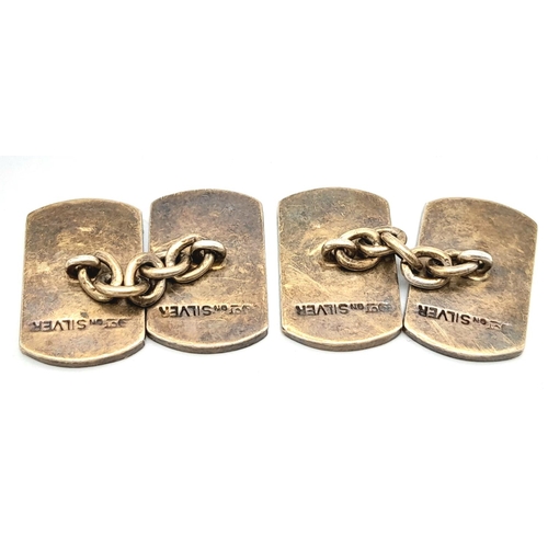 1764 - A pair of 9K gold plated silver cufflinks. Total weight 10.5G.