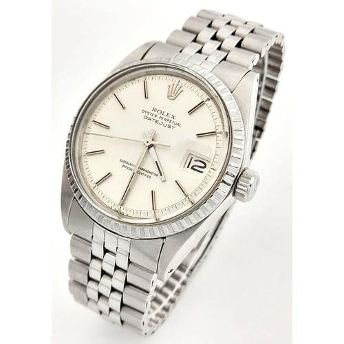 2 - A ROLEX OYSTER PERPETUAL DATEJUST GENTS WATCH IN STAINLESS STEEL WITH FABULOUS CREAM DIAL , AUTOMATI... 