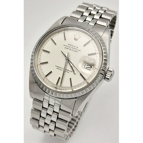 2 - A ROLEX OYSTER PERPETUAL DATEJUST GENTS WATCH IN STAINLESS STEEL WITH FABULOUS CREAM DIAL , AUTOMATI... 