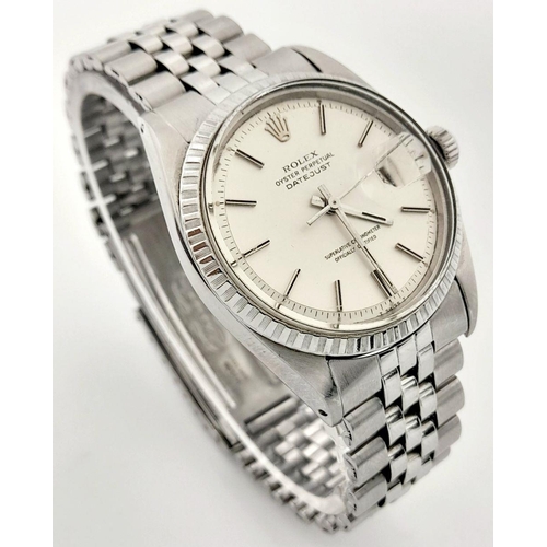 2 - A ROLEX OYSTER PERPETUAL DATEJUST GENTS WATCH IN STAINLESS STEEL WITH FABULOUS CREAM DIAL , AUTOMATI... 