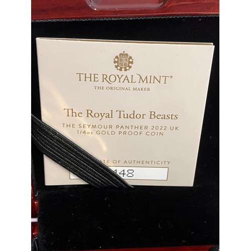 7 - Royal Mint 1/4 OUNCE 24 carat GOLD COIN. Limited edition SEYMOUR PANTHER From the Tudor Beasts colle... 