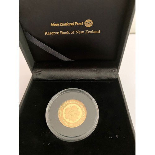 42 - 1/4 Ounce 24 Carat SOLID GOLD COIN. Struck by the New Zealand mint to for the 95th birthday of Queen... 