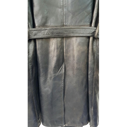 209 - WW2 French Resistance Leather Coat with armband. Both are period pieces and were found together.