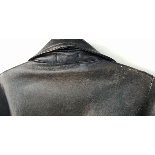 209 - WW2 French Resistance Leather Coat with armband. Both are period pieces and were found together.