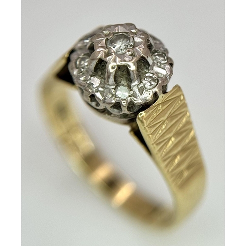 84 - Magnificent 18 carat GOLD and PLATINUM, DIAMOND RING. Fully hallmarked. 5 grams. Size O. Complete wi... 