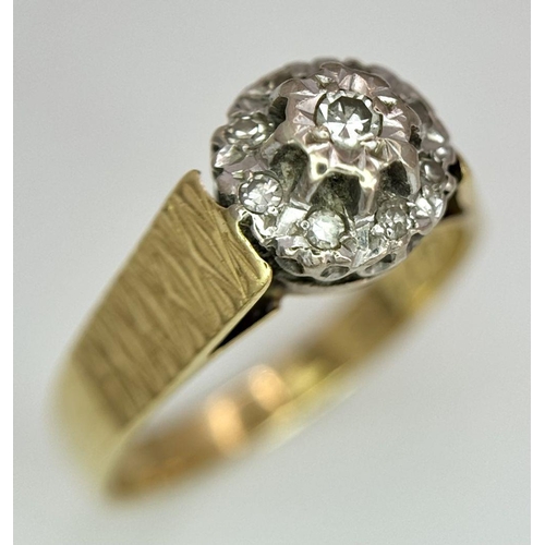 84 - Magnificent 18 carat GOLD and PLATINUM, DIAMOND RING. Fully hallmarked. 5 grams. Size O. Complete wi... 