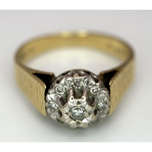 84 - Magnificent 18 carat GOLD and PLATINUM, DIAMOND RING. Fully hallmarked. 5 grams. Size O. Complete wi... 