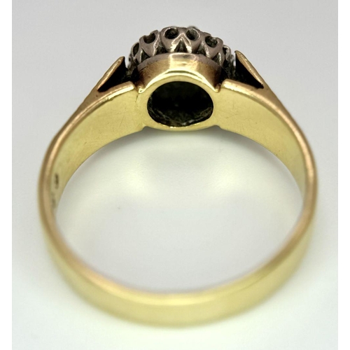 84 - Magnificent 18 carat GOLD and PLATINUM, DIAMOND RING. Fully hallmarked. 5 grams. Size O. Complete wi... 